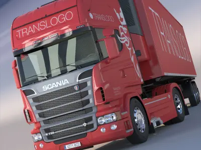 Euro Truck with Refrigerated Semitrailer 3D model