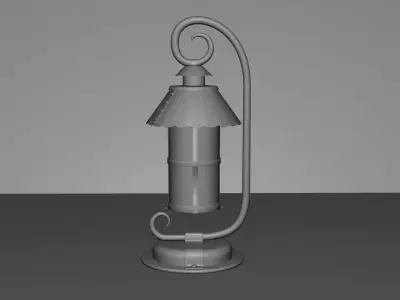 Antique Iron Lantern - Vintage Lamp  Low-poly 3D model