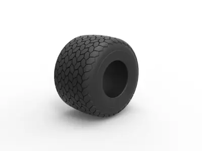 Monster Jam tire 4 Scale 1 to 25 3D print model