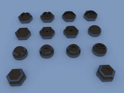 bolt 1 hex nuts 3D model