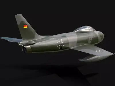 F-86 Sabre Luftwaffe No Landing Gear Low-poly 3D model