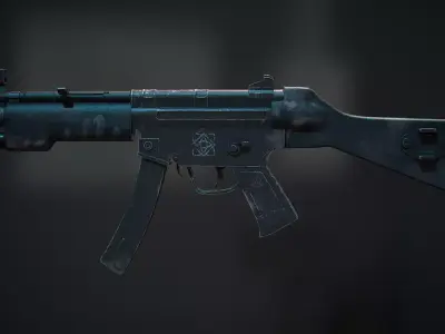 Weapon model  MP5 Low-poly 3D model