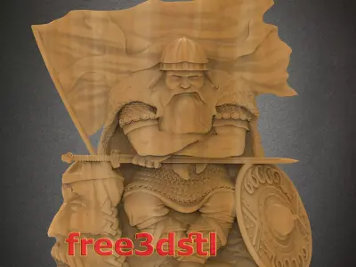 Viking warrior 3D STL Model for CNC Router Free 3D print model