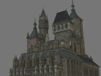 dark castle Low-poly 3D model