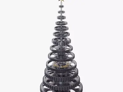 Stylized Gear Christmas Tree v 1 3D model