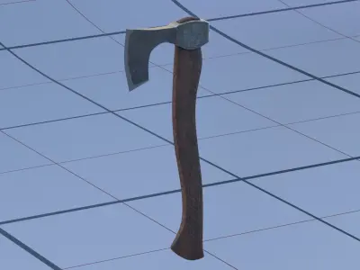 Battele ax PBR lov-poly 3D Model Low-poly 3D model