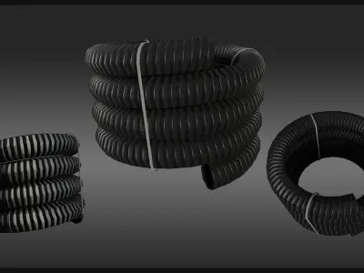 Industrial Pipe Deco Pack Low-poly 3D model