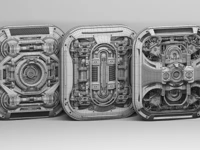 Sci Fi Kitbash Mega Elements 4 - Spaceship Panels 3D model