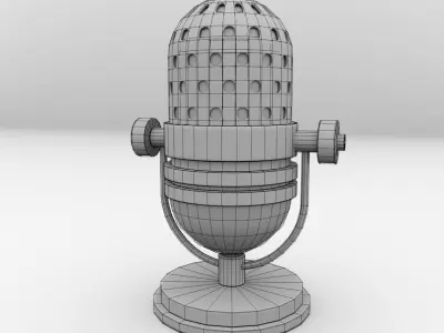 Retro Microphone 3D model