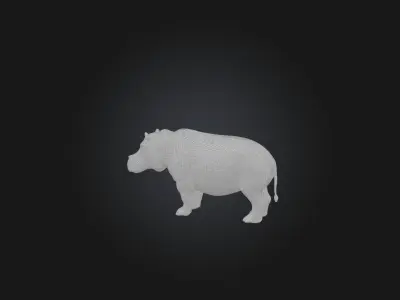 Realistic Hippopotamus Model Low-poly 3D model
