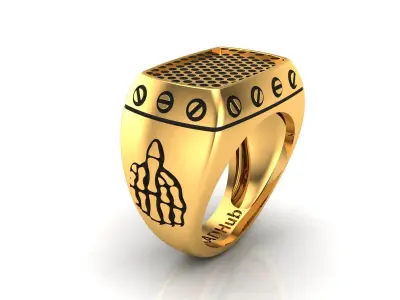 0146 - Antique Gents Ring 3D print model