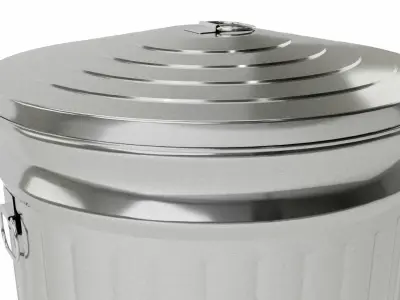 Metal Trash Can 3D model