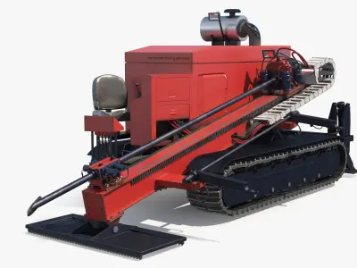 Horizontal Drilling Rig Red 3D model
