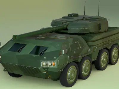  wheeled tank 3D model