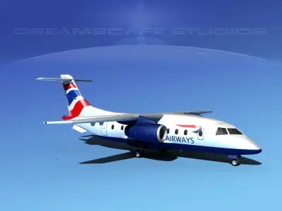 Dornier 328Jet British Airways 3D model
