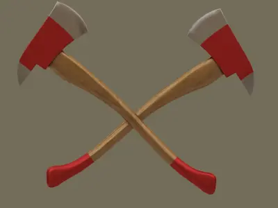 Fire axe Low-poly 3D model shop