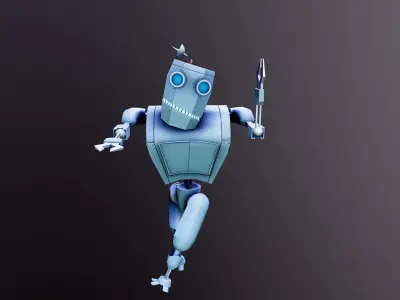 Series of robots part 2 Low-poly 3D model