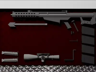 Barret M82 Free low-poly 3D model