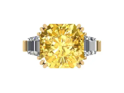 Radiant 3 Stone Ring 3D print model
