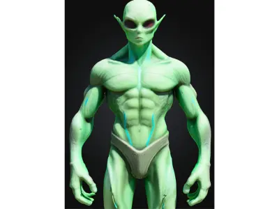 Alien Humanoid Games Sci Fi Low-poly 3D model