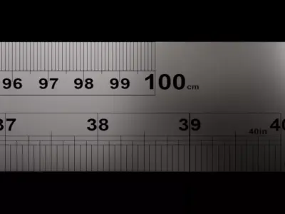 Stainless Steel Ruler 100cm 40inch Metric and Imperial Scale Low-poly 3D model