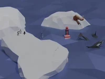 Low Poly Arctic Asset Pack Low-poly 3D model