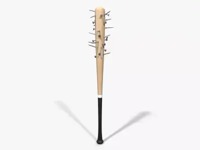 Nailed Baseball Bat Low-poly 3D model purchase