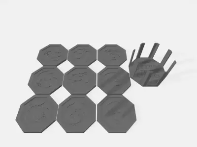 How To Train Your Dragons coaster set 3D print model
