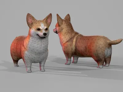 Dog Lowpoly  Low-poly 3D model