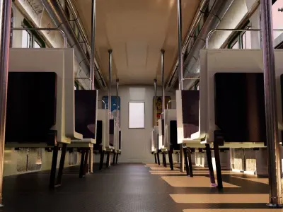 Paris Metro Line 12 - Full Interior and Exterior - MAYA 3D Model 3D model