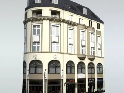 Classical European Buildings Low-poly 3D model