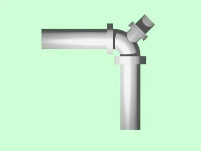 Steam Valve Elbow Free 3D model