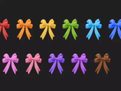 Cartoon Bow Low-poly 3D model purchase