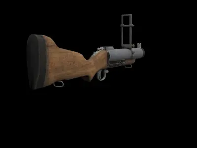 Grenade Launcher and Shell 3D model