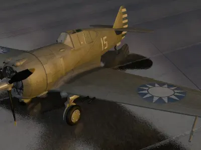 Curtiss P-36A Hawk 3D model