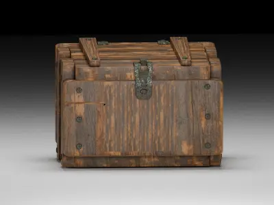 Treasure Chest -  wooden 3D model   3D model