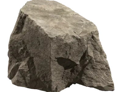  Cool Toned Cubed Large Rock Boulder Model 