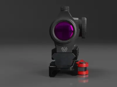 Aimpoint Style T1 Micro Red Dot Sight Low-poly 3D model