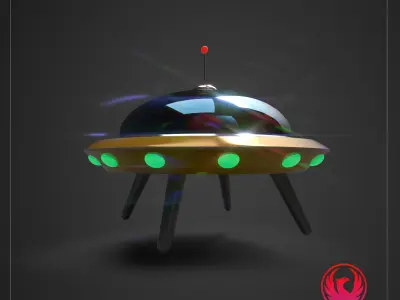 Low-Poly 3D Model Stylised Spaceshipe Low-poly 3D model