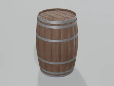 Heavy Toasted Bourbon Rundlet Barrel 3D model
