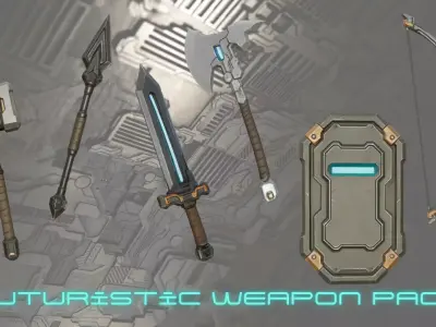 Futuristic Weapon Pack 6 Stylized SF  Weapons 3D Models Free 3D model