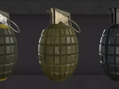 Frag grenade Low-poly 3D model purchase