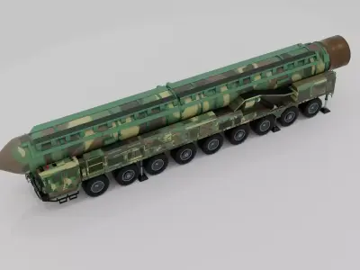 Hwasong-18 Missile Launcher Low-poly 3D model