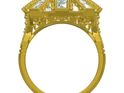 Antique Vintage Style Engagement Ring for Women 3D print model purchase