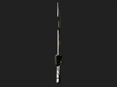 Fantasy beast flame sword Low-poly 3D model