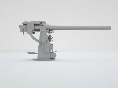 75mm 55 Bofors 1929 Anti-Aircraft and General Purpose Artillery 3D model