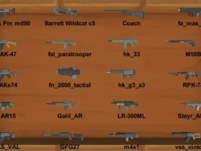 Low poly MEGA gunpack Free low-poly 3D model