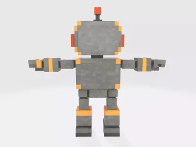 Robot Character N13 Low-poly 3D model