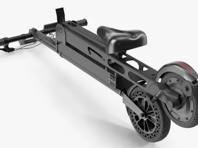  Folded Electric Bike Black 