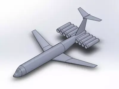 Fictional Ground-effect vehicle Ekranoplane Jetliner Low-poly 3D model